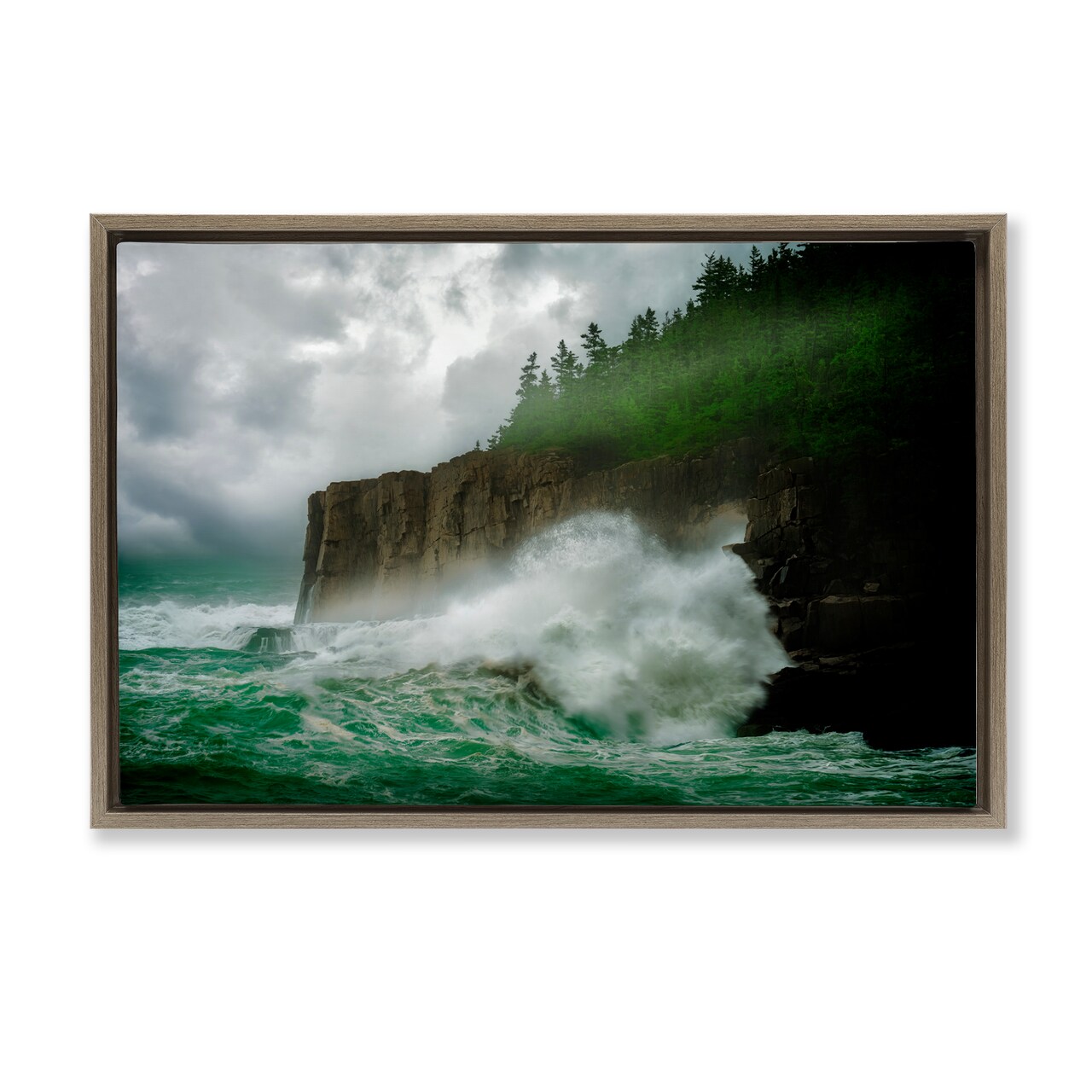Stupell Industries Rushing Water Crashing Framed Floater Canvas Wall Art Design by Rick Berk